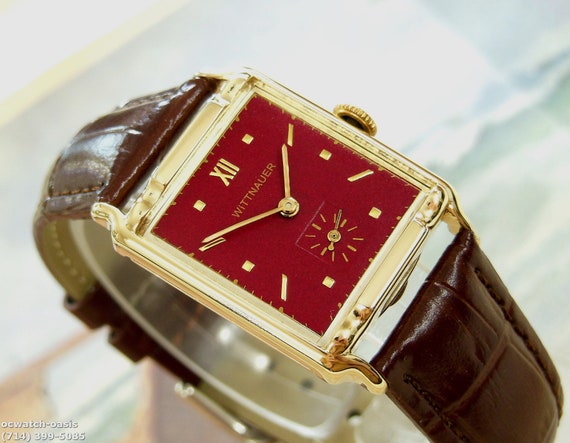 1950's Vintage WITTNAUER, Stunning Maroon Dial, S… - image 7