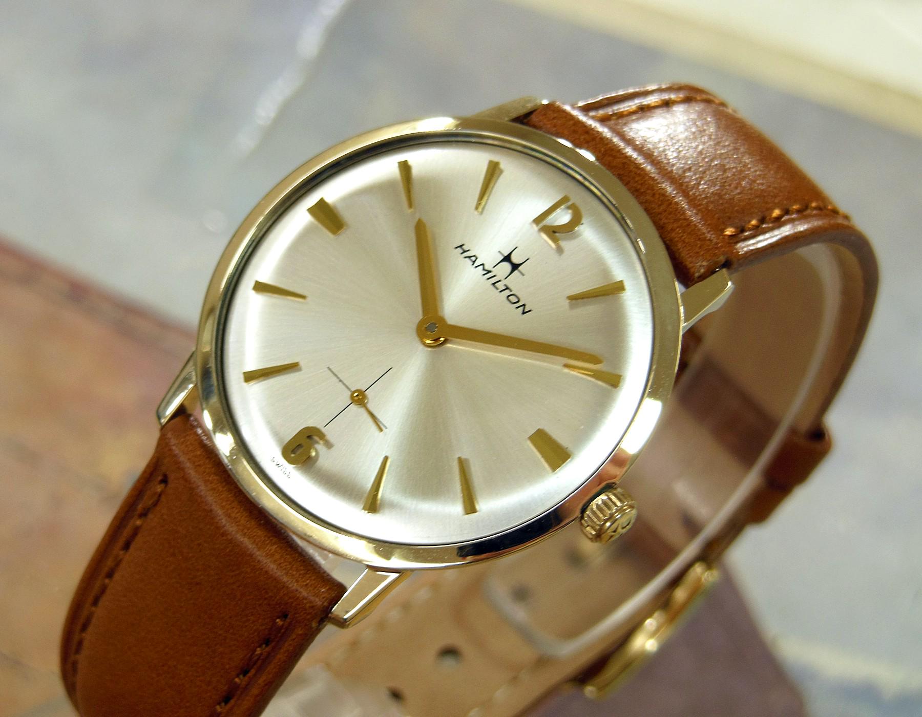 Montre Vintage Hamilton à Remontage Manuel - Cadran Argent, Style Antique Et Rétro