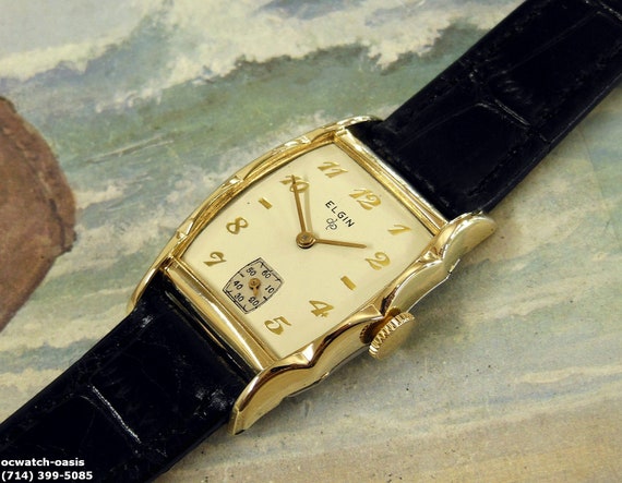 1951 Vintage Elgin , Wave Case, Stunning Silver D… - image 2