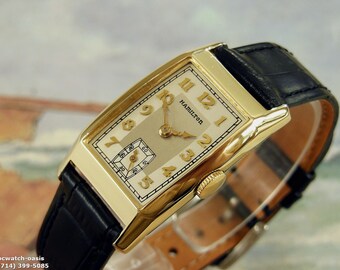 1937 Vintage HAMILTON Carson, Stunning 2 Tone Silver Dial, Serviced & warranty