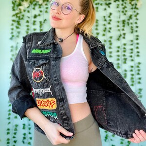 Metal Jacket, hand sewn patches