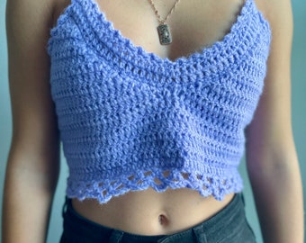 Girl’s Purple Crochet Crop Top