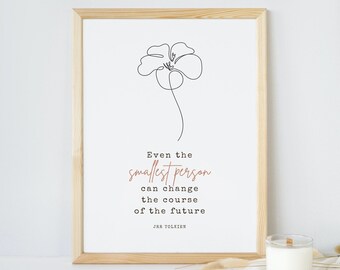 Incluso la persona más pequeña / Arte de la pared de la guardería de la niña / Decoración del Señor de los Anillos / Impresiones de citas para la niña / Impresión de la guardería Boho / Cita de JRR Tolkien