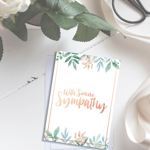 floral watercolor sympathy card templates sympathy card template