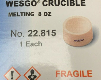 ORIGINAL WESGO CERAMIC Melting Dish Crucible For Platinum High Temp Metals 8 Oz.