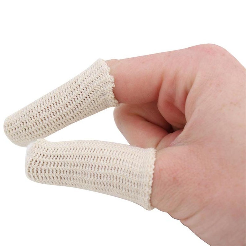 Cotton Finger Cots Elastic Guard Protection Choose Quantity Set of 5