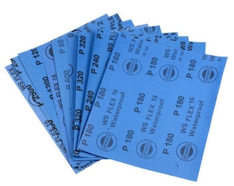 SANDPAPER SHEETS Wet/Dry Silicone Carbide Waterproof Emery 9x11 Grit Sanding- Grit 2000
