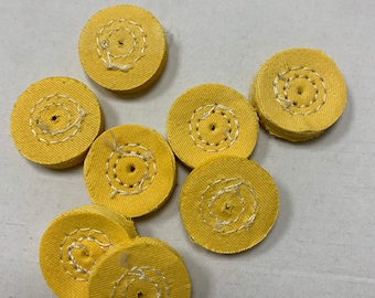 Mini Treated Yellow Polishing Baby Buff 1" Jewelry Buffing Wheel 2 Row Cotton Dental