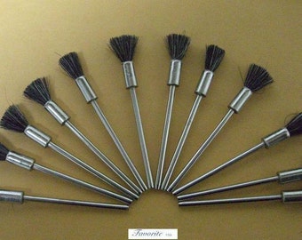 MOUNTED END BRISTLE Brush 3/16" Ferrule 1/2" Trim 3/32" Shank Hard Pack Of 12