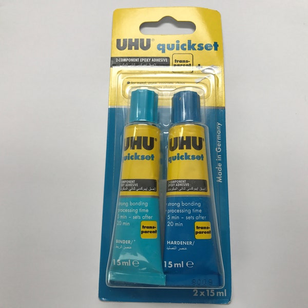 UHU QUICKSET EPOXY Resin Glue 5 Minutes Water Clear Super Strong Made in Germany