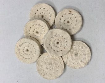 Mini Muslin White Polishing Baby Buff 1" Jewelry Buffing Wheel 2 Row Cotton Dental