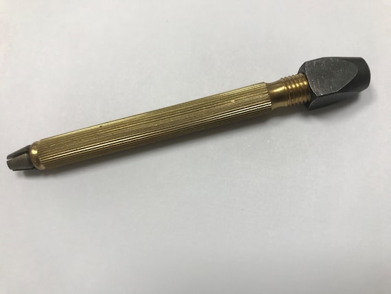 Brass Pin Vise used to hold burs and tools in jewellery for jewellers