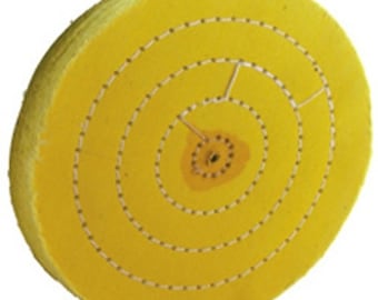 5" TREATED POLISHING YELLOW Buff Wheel For Jewelers Bench Grinder Lathe