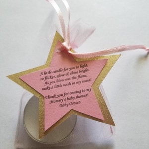 12 pcs (Dozen) Baby shower Candle with star poem