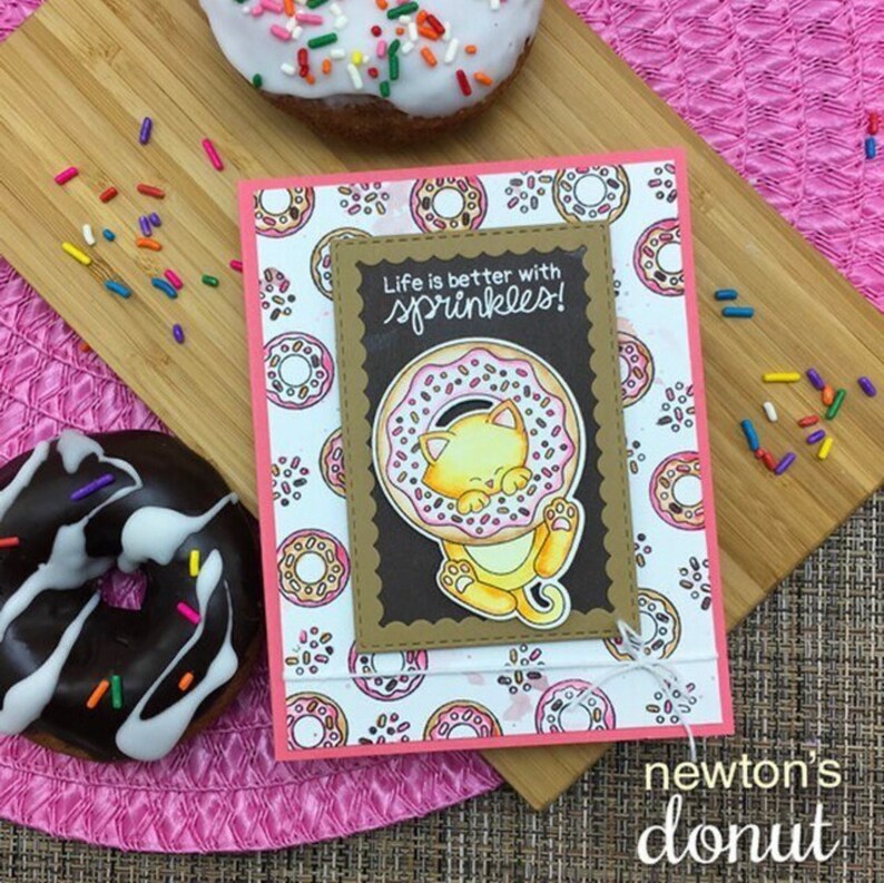 Newton/'s Nook Newton/'s Cat Donut Stamp Set