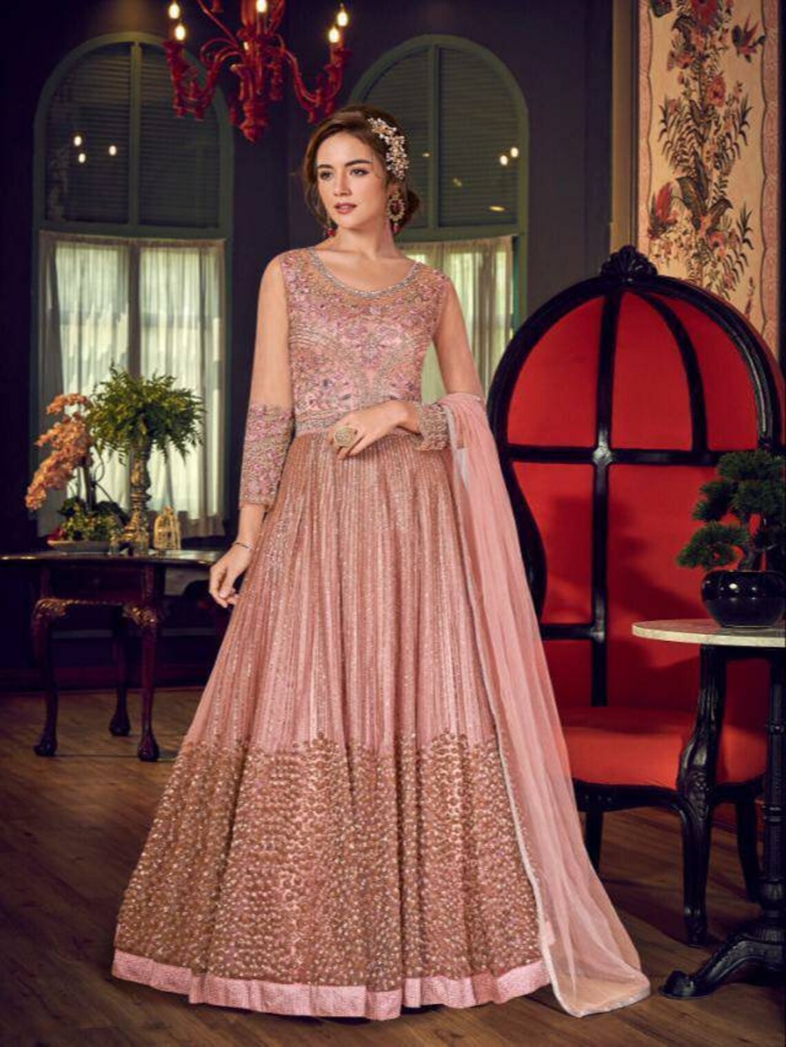 Designer Indian gown wedding long gown bridesmaids dress | Etsy