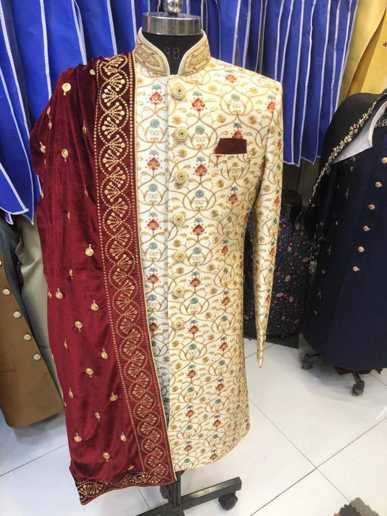 Groom sherwani Indian Pakistani wedding Groomsmen dress Nawabi | Etsy