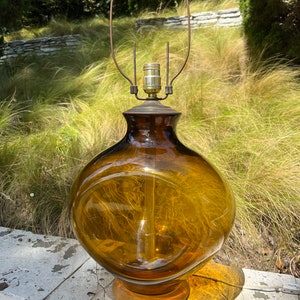 Vintage Blenko Art Glass Lamp