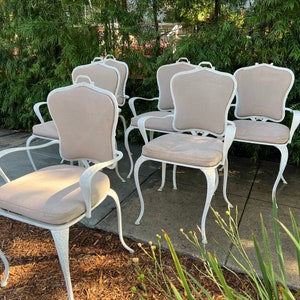 Vintage French Inspired Patio Dining Chairs , set of 6.