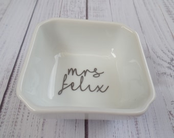 Personalized MRS Ring Dish | Lovely | Custom Ring Dish