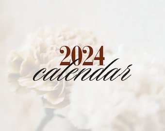 Editable 2024 Calendar Canva Template - Etsy UK