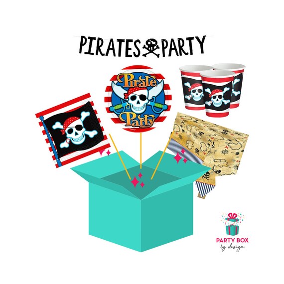 Pirate Themed Party Supplies Set Inc Tablecover Party Bags Cups Plates & More 