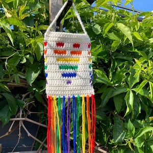 PDF DIGITAL DOWNLOAD Crochet Pattern - Rainbow Heart Wall Hanging