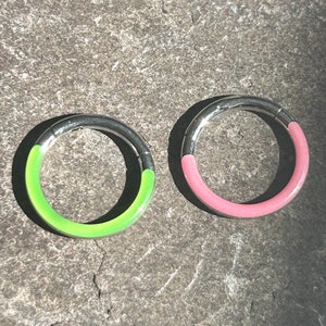 Glow In The Dark Titanium Hinged Segment Ring: 16g Hoop Earring