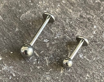 Basic Ball Labret Monroe Implant grade Titanium Internally threaded Conch Helix Tragus Cartilage Stud Bar 16g 14g