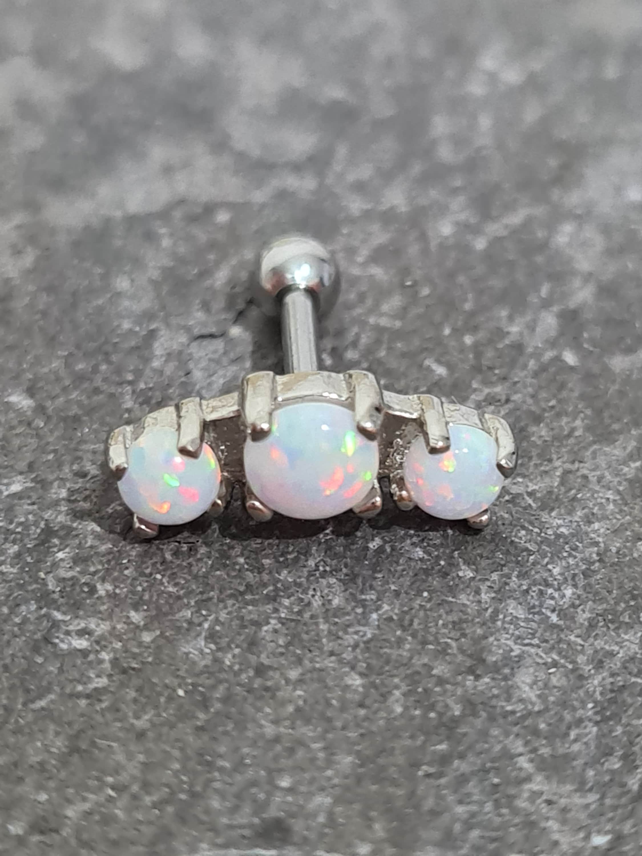 20g 18g 16g SIM PINK OPAL PUSH PIN THREADLESS Ear Helix Cartilage Stud Earring