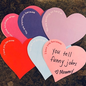 Valentinstag Herz Notizen, Herzen für Kinder, Herz Affirmation Notizen