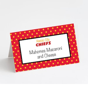 KC Chiefs Food Tents/Placecards