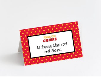 KC Chiefs Food Tents/Placecards