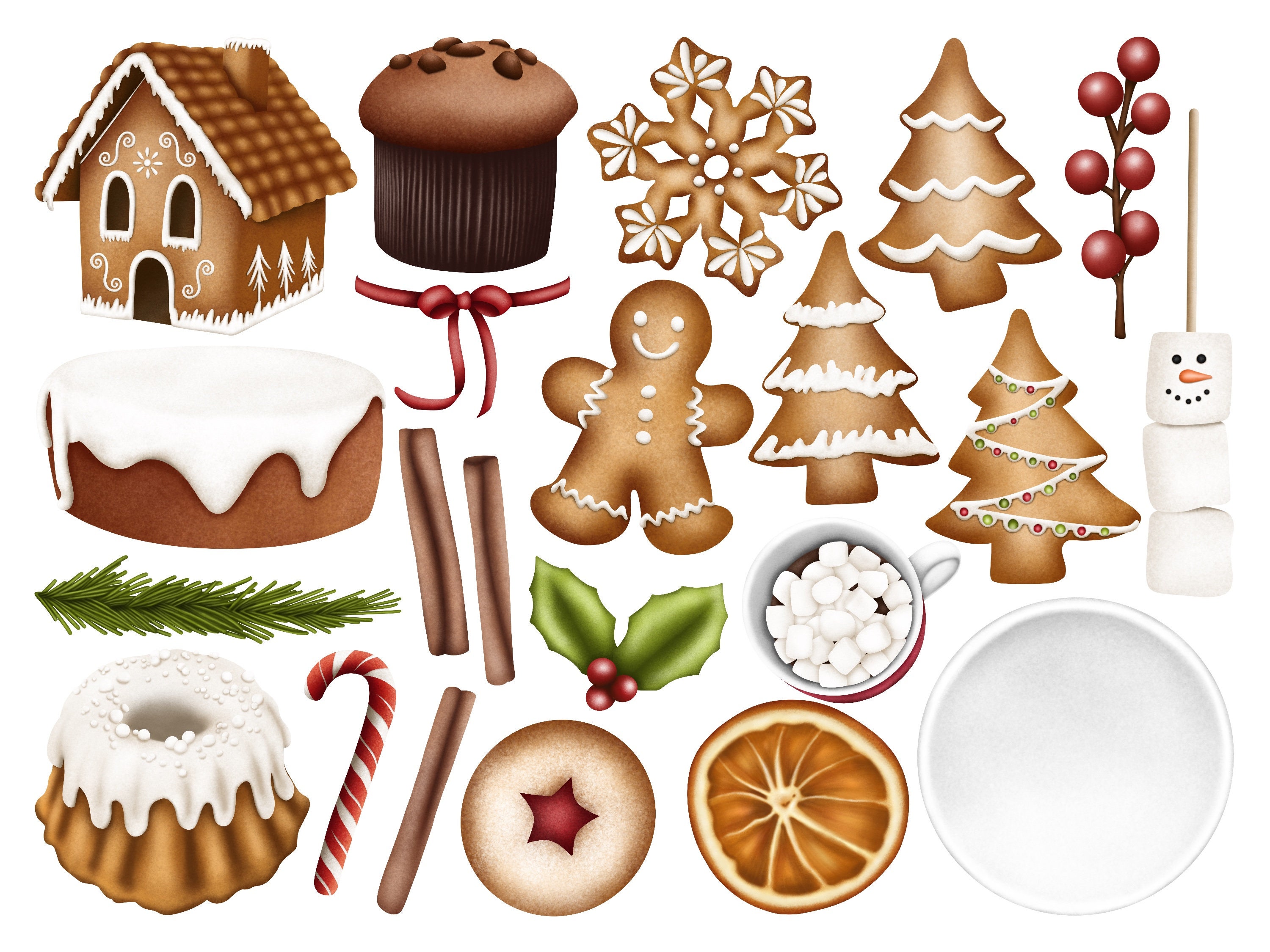 Christmas Sweets Clipart Christmas Cookies Clipart Christmas - Etsy