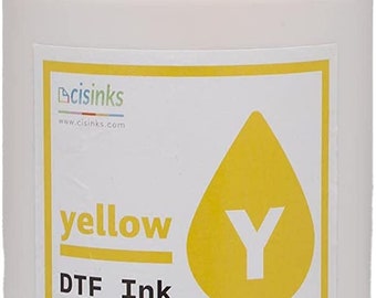 CISinks Premium DTF Ink Bottle Refill Set 1000ML- Direct to Film Heat Transfer Printing, Conversion Kit, Compatible w/ DTF Film-Yellow