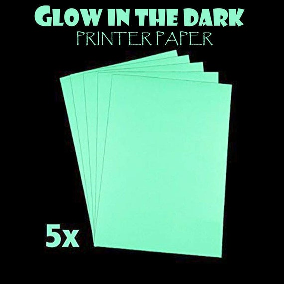 A4 Glow In The Dark Photo-luminescent Rechargeable Luminous Inkjet Printing Paper (5 sheets) 8.27" x 11.7"