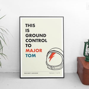 Space Oddity, David Bowie Testo Illustrazione Poster