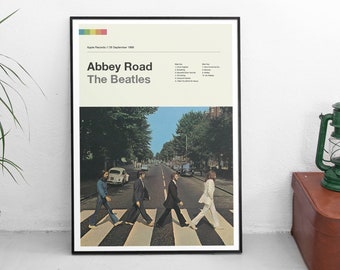 Abbey Road, pôster dos Beatles, arte da capa do álbum, impressão retrô