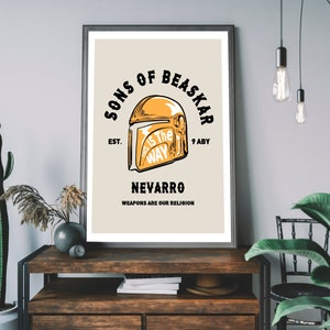 The Mandalorian Wall Art Star Wars Poster illustration Mandalorian Gift For home Decor Print Mando Wall Art