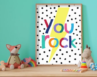 Rayo de luz: decoración para dormitorio infantil, póster infantil, lámina para guardería, sala de juegos