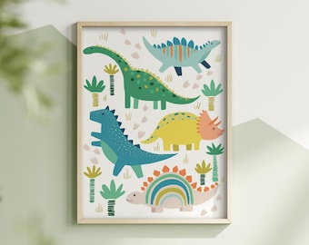 Dinosaur Print - Boys Bedroom, Nursery Wall Art, Playroom Print, Kids Room Decor, Children's Bedroom