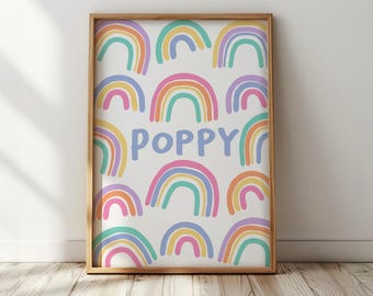 Personalised Rainbow Print: Kids Nursery Decor