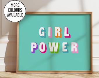 Girl Power -  Nursery Print, Playroom Decor, Colourful Wall Art, Bedroom Poster