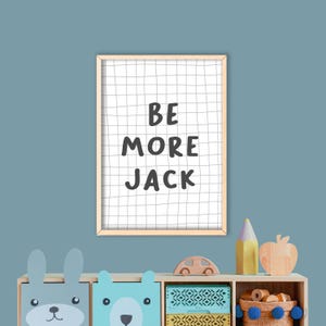 Be More You - Personalised Name Print, Nursery Wall Art, Teen Boy Wall Art, Kids Monogram Letter Print, Childs Name Print