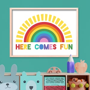 Here Comes Fun Bedroom/Nursery Print Wall Art