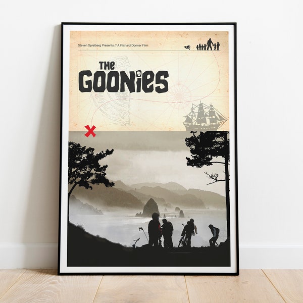 Póster de la película Los Goonies: Arte mural retro de la cultura pop
