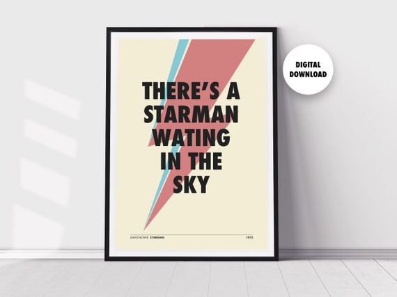 Starman, David Bowie Lyrics Poster - Digital Download Print, Wall Art, Home  Decor - Etsy Israel