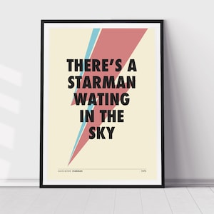 Starman, David Bowie Lyrics Poster, Print, Wall art, Home Decor