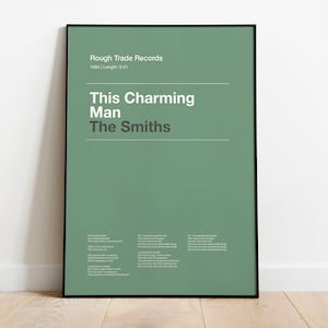 This Charming Man, Retro Lyric Poster, Print, Artwork