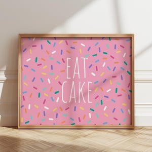 Come pastel - Arte mural divertido, chispas de colores, lámina para habitación infantil